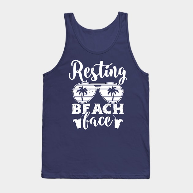 Resting beach face Tank Top by Top Art